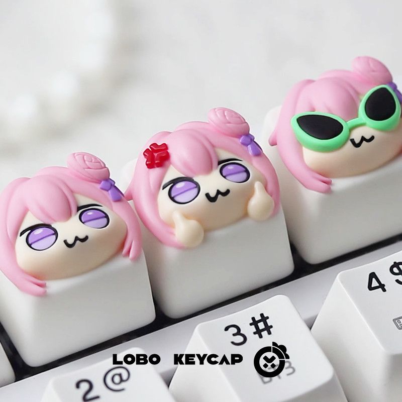 Gaming Accessories Pink - Urocza różowa anime dziewczyna z włosami,