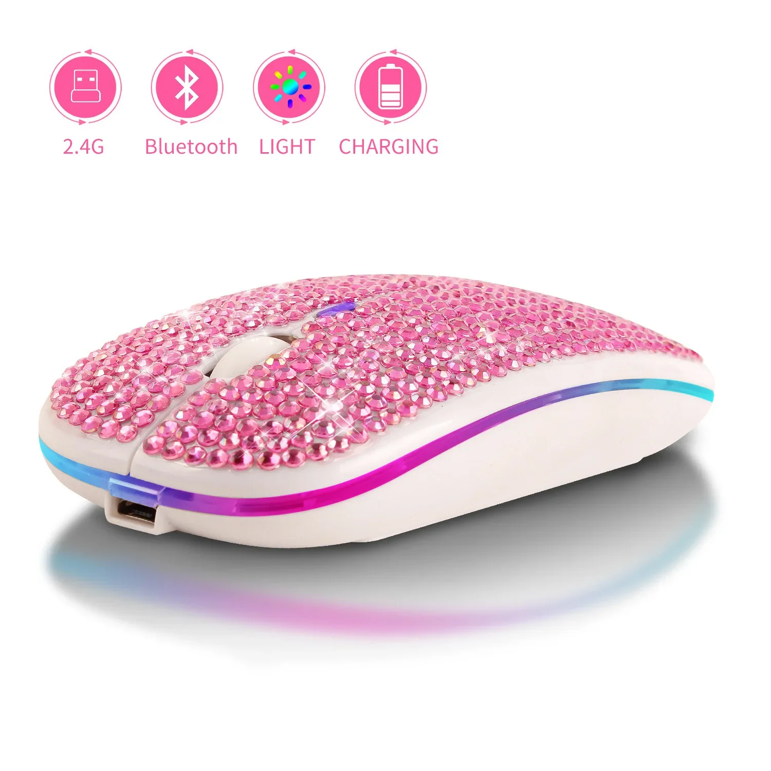 Gaming Accessories Pink - Ładowanie i wyciszenie Podwójny tryb myszy