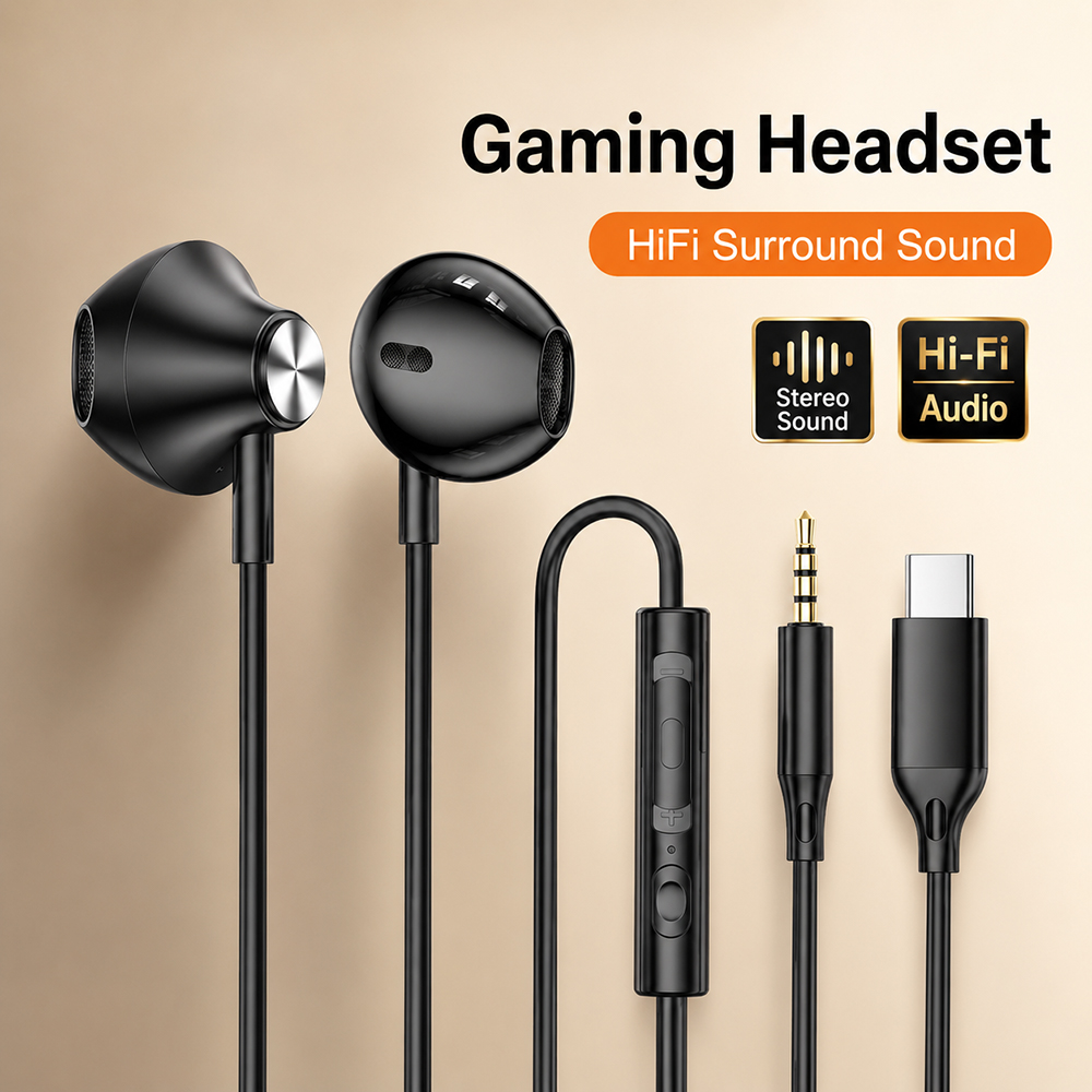 Gaming Headphone Accessories - Słuchawki HiFi Surround z mocnym basem
