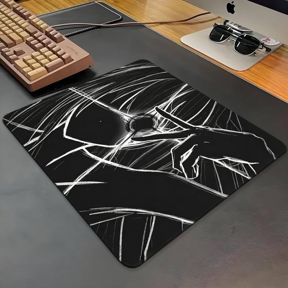 Gaming Accessories White - Czarno-białe linie Gotycka dziewczyna Słodkie komiksowe